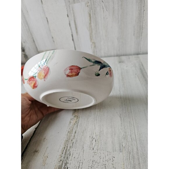 Pier 1 tulip serving bowl salad spring ironstone - Picture 3 of 7